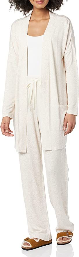 Amazon.com: Amazon Essentials Women's Relaxed-Fit Lightweight Lounge Terry Open-Front Cardigan, M... | Amazon (US)