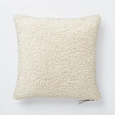 Boucle Square Pillow with Exposed Zipper Cream - Threshold&#8482; designed with Studio McGee | Target