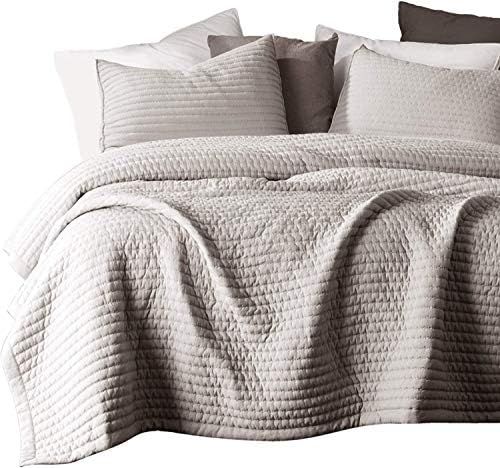 Amazon.com: KASENTEX Quilt Mini Set-Stone Washed-Super Soft Bedspread-Light Weight-White Down Alt... | Amazon (US)