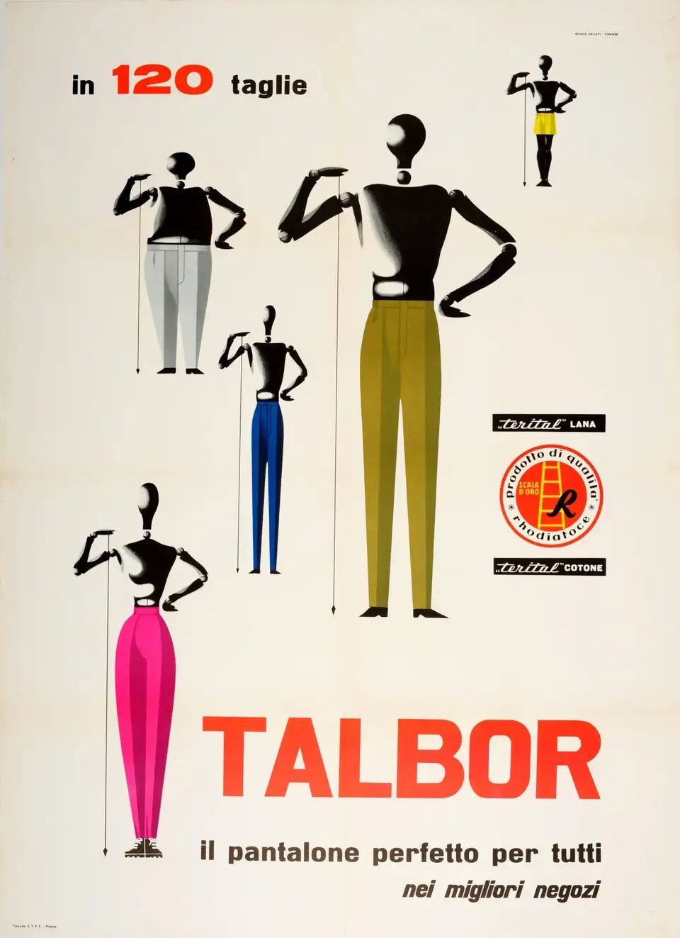 Large Original Vintage Fashion Advertising Poster For Talbor Pantalone Trousers | 1stDibs