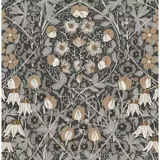 NextWall Wrought Iron and Chamois Tulip Garden Vinyl Peel and Stick Wallpaper Roll (30.75 sq. ft.... | The Home Depot