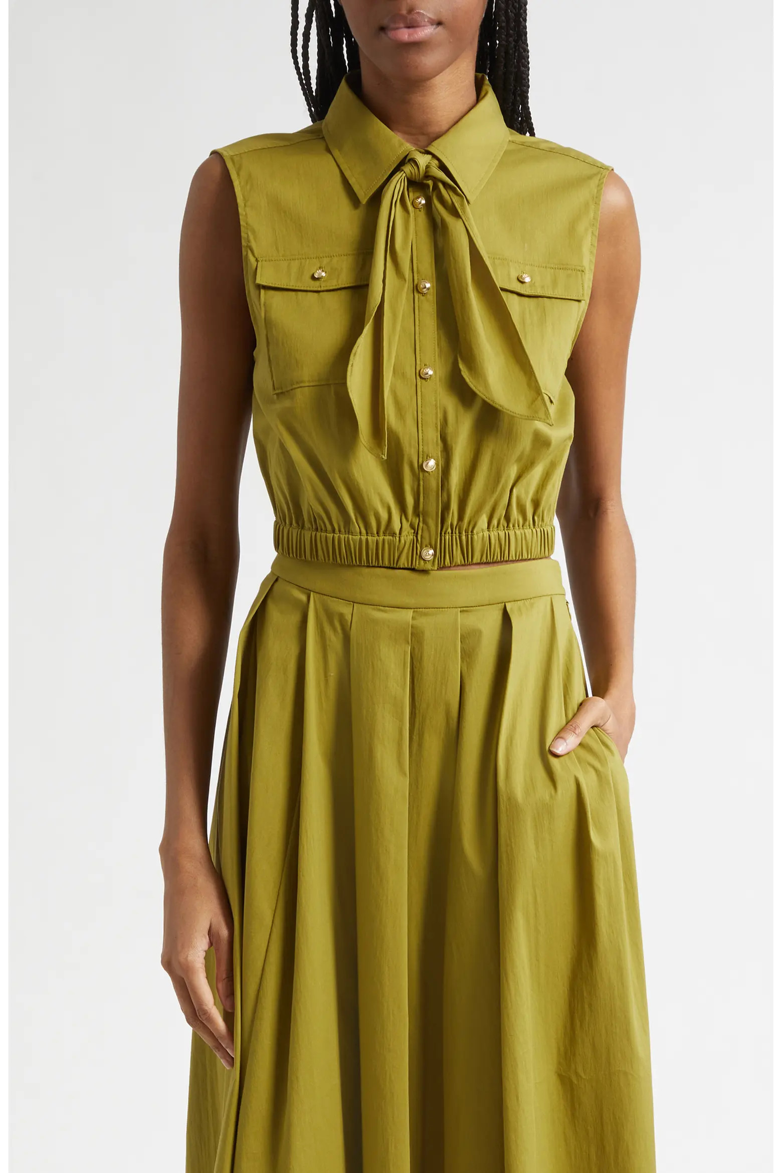 Cinq à Sept Lou Tie Cotton Blend Top (Women) | Nordstrom | Nordstrom