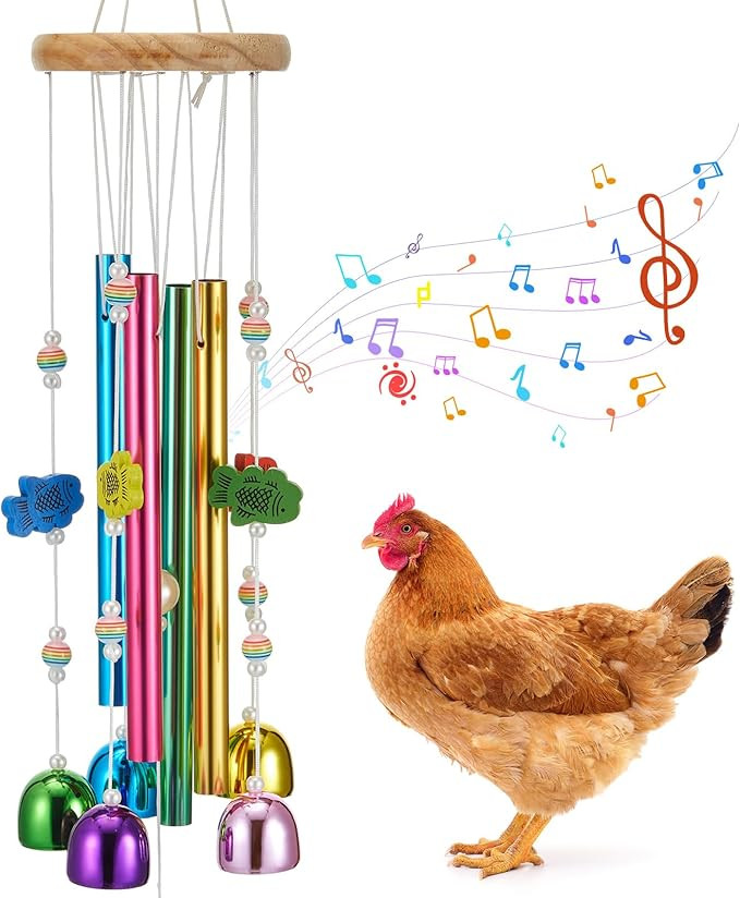 Chicken Chew Toys for Coop Multicolor Chicken Wind Chime Enrichment Toys Art Hanging Decoration f... | Amazon (US)