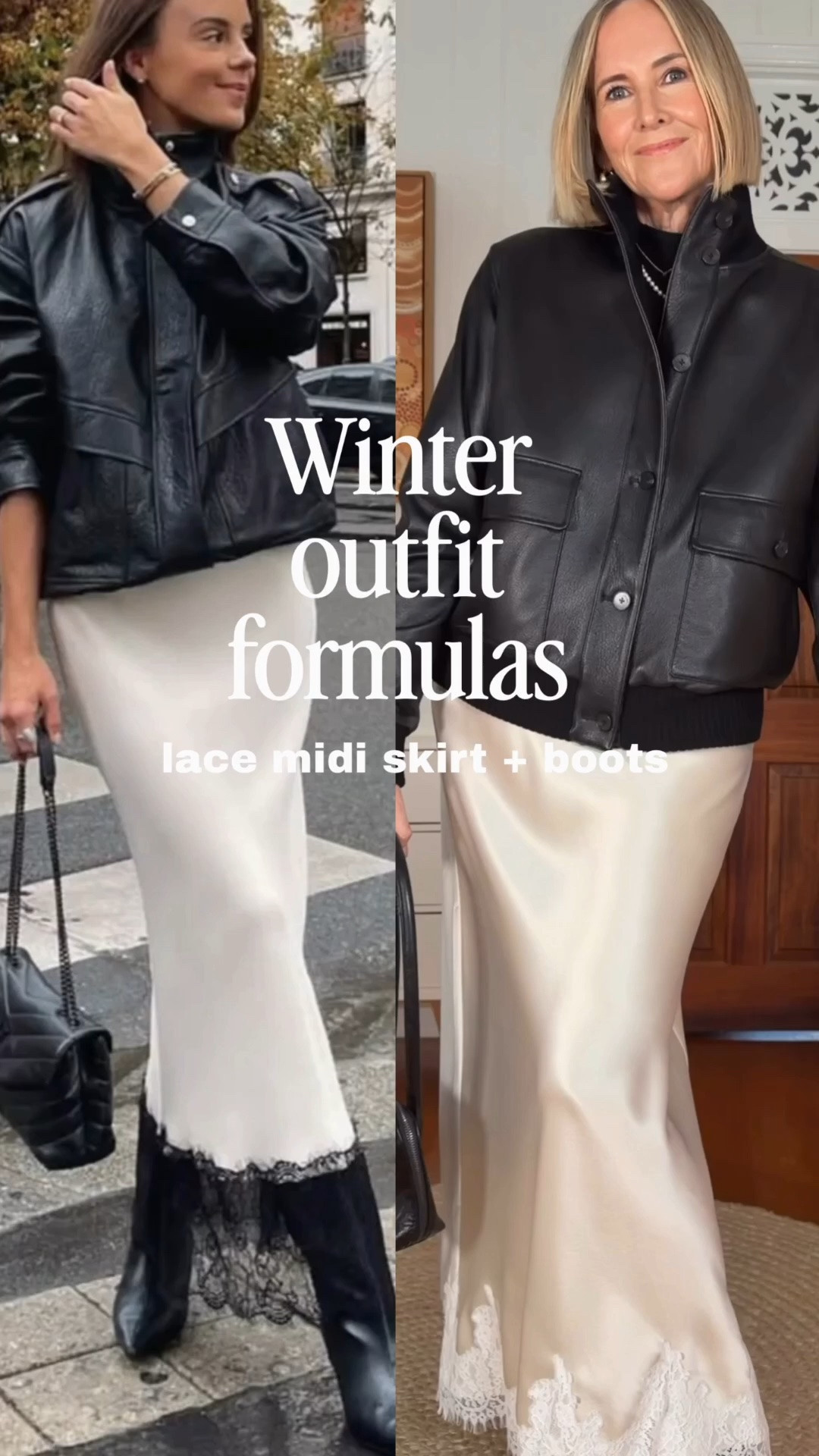 SIZING DETAILS:

Skirt: 12 (I wear low on waist)
Black knit: size L

Jacket: not linked is the Isolde leather bomber from IDA+S (my code is NIKKI10)

Boots: FRANKIE4 Melrose

#LTKaustralia #LTKwinter #LTKover50style