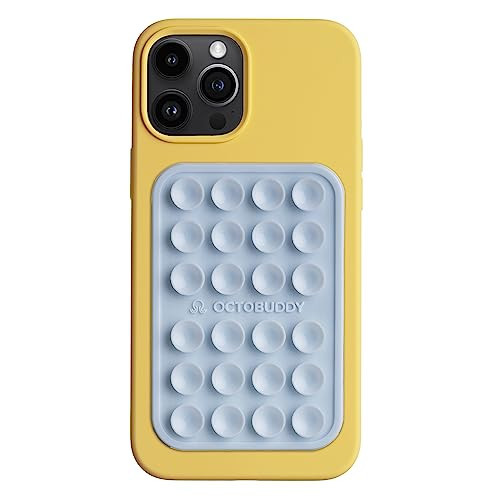 OCTOBUDDY Classic MAX - Silicone Suction Phone Case Adhesive Mount - Hands-Free, Strong Grip Holder for Selfies and Videos - iPhone and Android Compatible - 2.6″ x 3.9″, Baby Blue | Amazon (US)
