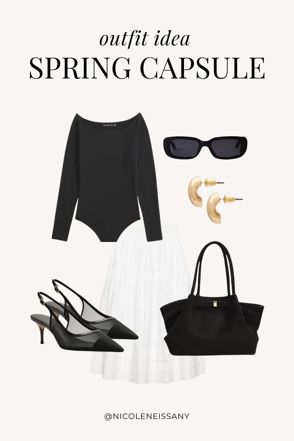 Spring outfit idea featuring my 2025 Spring Capsule Wardrobe staples | casual spring outfit, spring brunch outfit, spring date night outfit, spring date outfit, elevated casual spring outfit, spring work outfit, spring office outfit, casual spring outfit idea, spring outfits, spring shoes, 2025 spring trends, 2025 spring fashion trends, neutral capsule wardrobe, minimalist capsule wardrobe | off the shoulder bodysuit, off the shoulder top, white skirt, midi skirt, long skirt, spring skirt, sheer heels, mesh heels, slingback heels, kitten heels, tote bag, spring bag trends, spring bags, gold teardrop earrings

#LTKSpring #LTKPetite #LTKTravel #LTKSaleAlert #LTKShoeCrush #LTKWorkwear #LTKFindsUnder100 #LTKStyleTip #LTKFindsUnder50 #LTKSeasonal