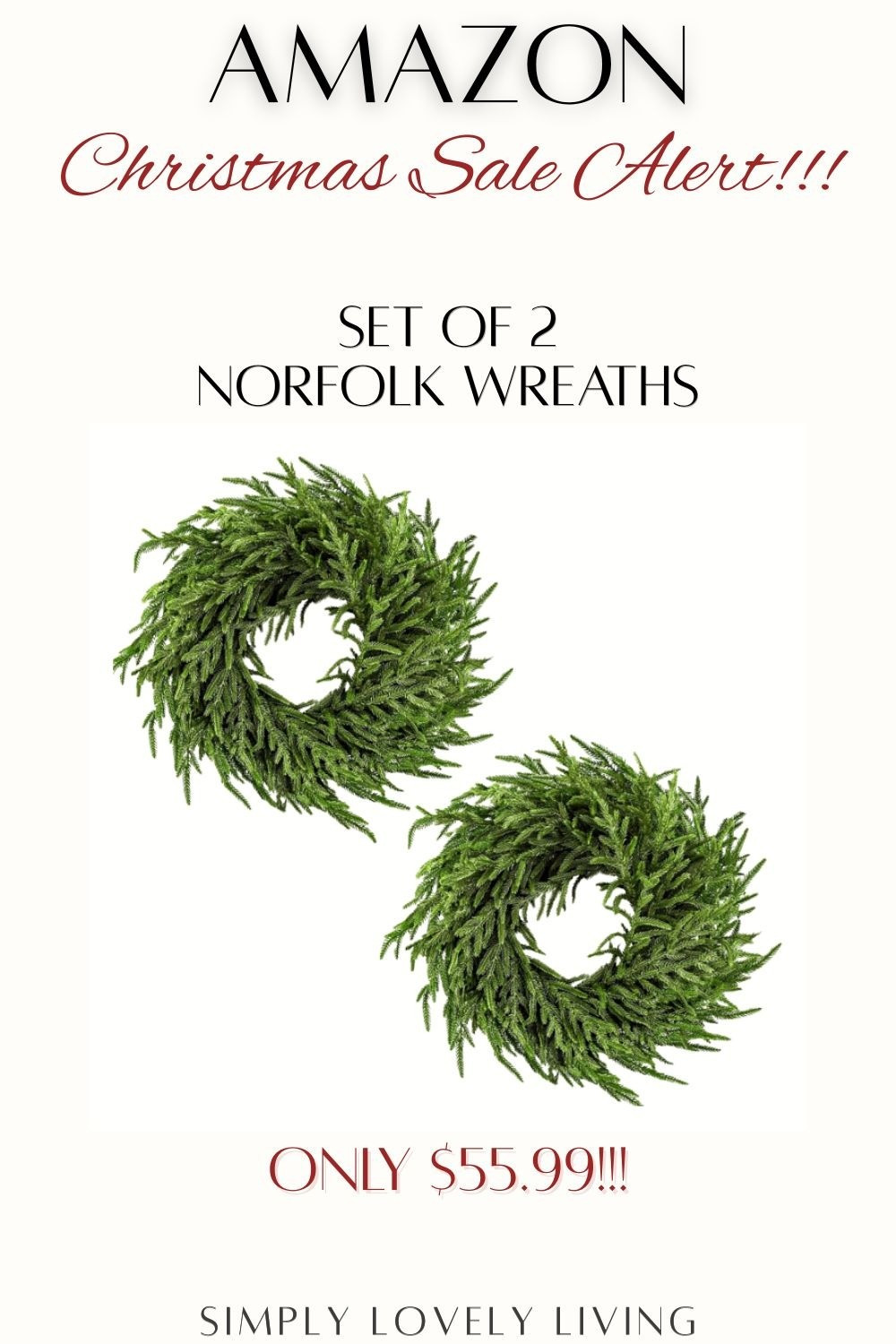 Amazon Christmas sale alert!!! Set of 2 Norfolk Christmas wreaths on sale now!!! Don't miss this deal! I have these exact same ones for my. Double doors and I LOVE them!!! #Christmas #LTKfind

#LTKHome #LTKSeasonal #LTKSaleAlert