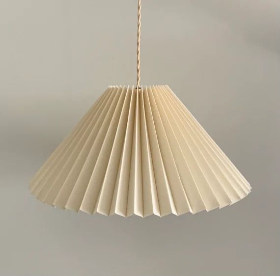Hanging Shade: Cream Linen MEDIUM EASTERN Style Pleated - Etsy | Etsy (US)