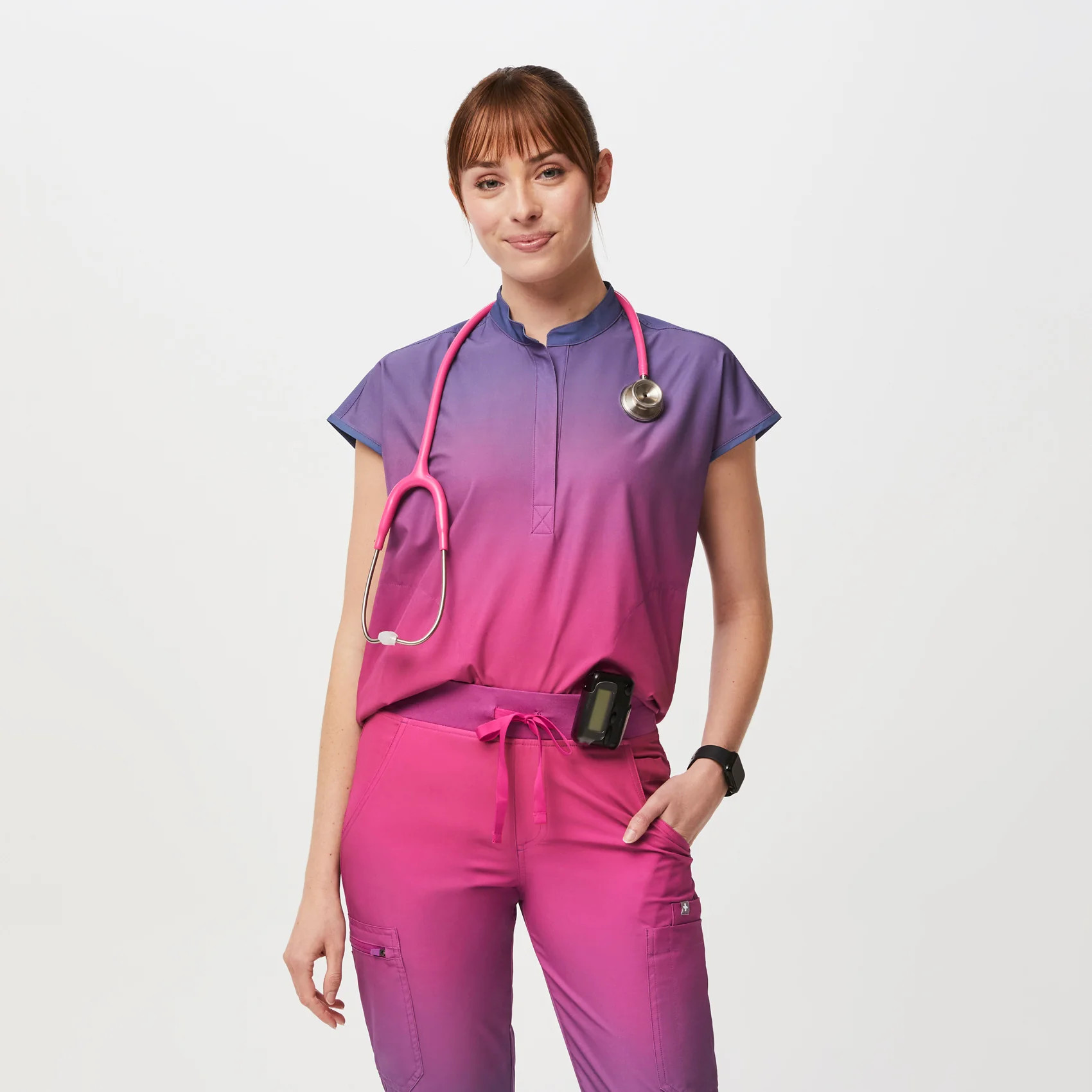 Women's Rafaela™ FREEx™ Oversized Scrub Top - Ombre Sunset · FIGS | FIGS