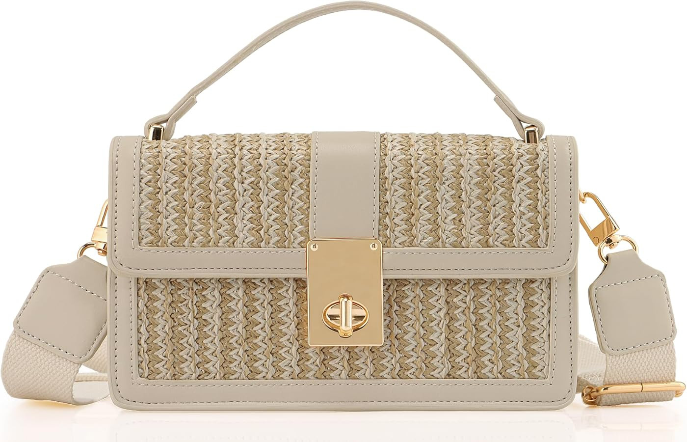 DEXMAY Straw Woven Crossbody Bags for Women-Top Handle Boho Beach Purses│Shoulder Clutch Handba... | Amazon (US)