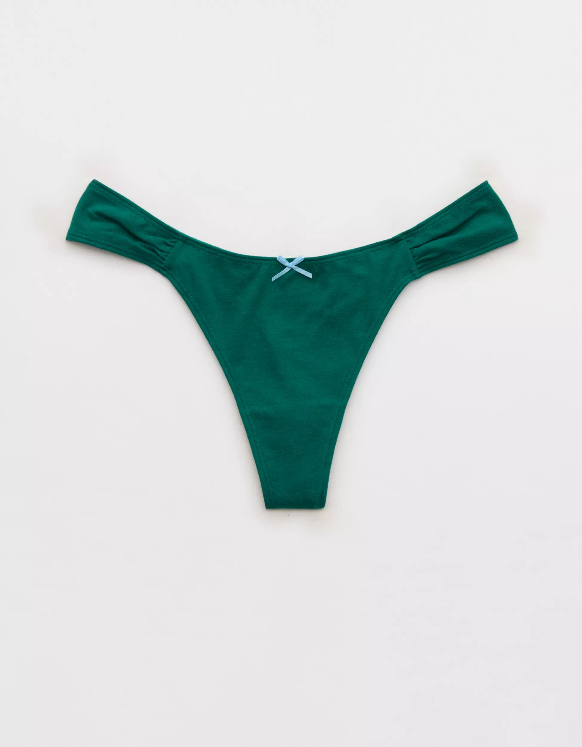 Superchill Cotton Ruched Thong Underwear | Aerie