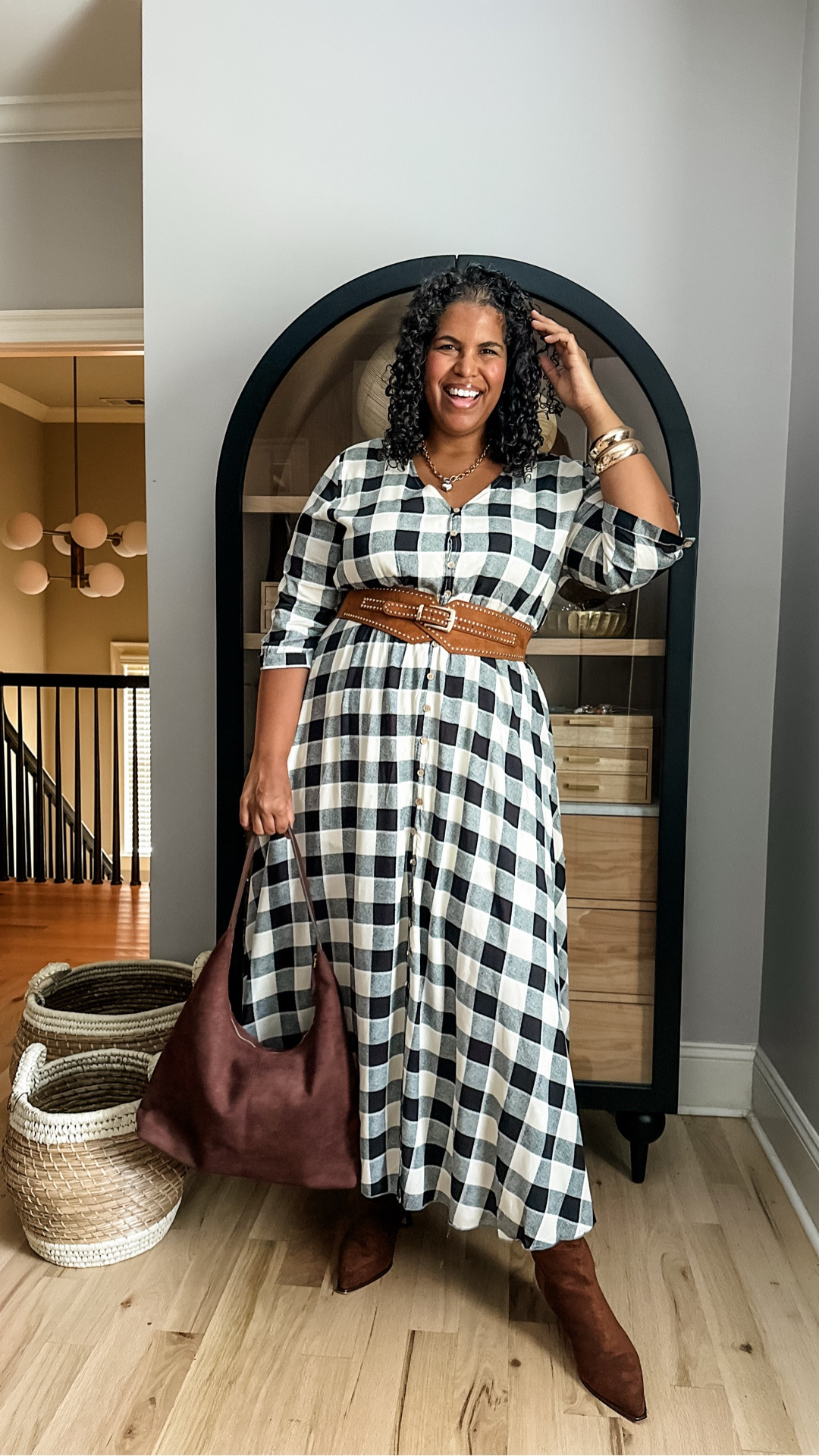 Wearing size xxl in dress. Nice stretchy waist and curvy body approved.

#LTKPlusSize #LTKTall #LTKOver40