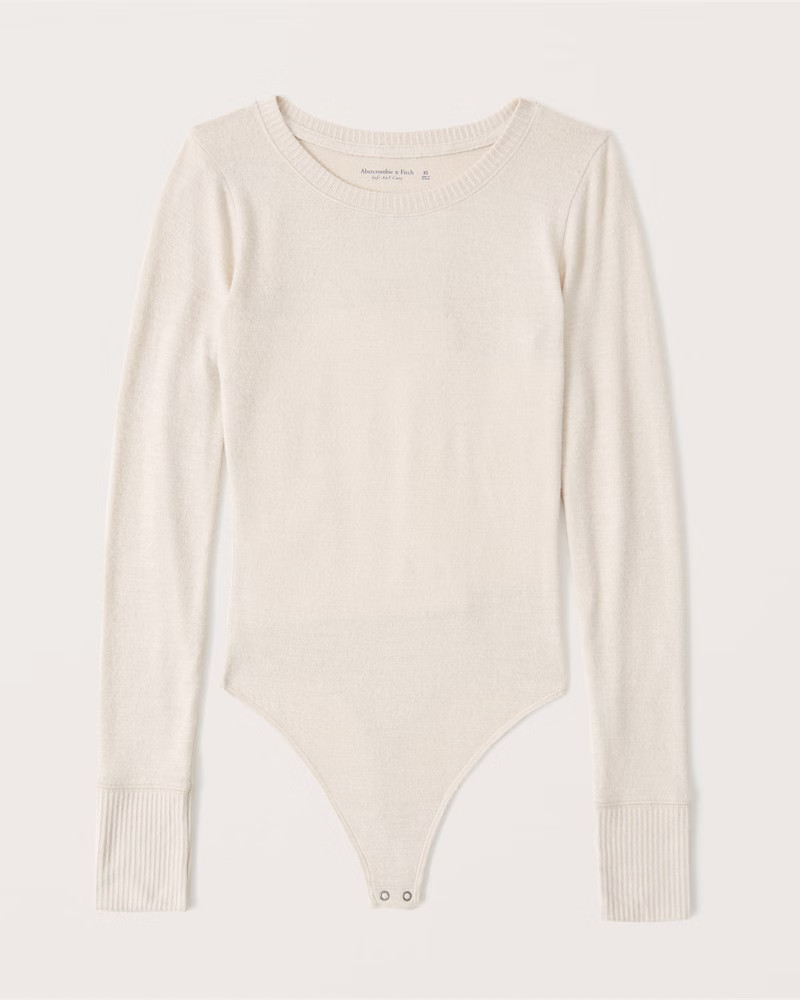 Women's Long-Sleeve Cozy Crewneck Bodysuit | Women's Tops | Abercrombie.com | Abercrombie & Fitch (US)