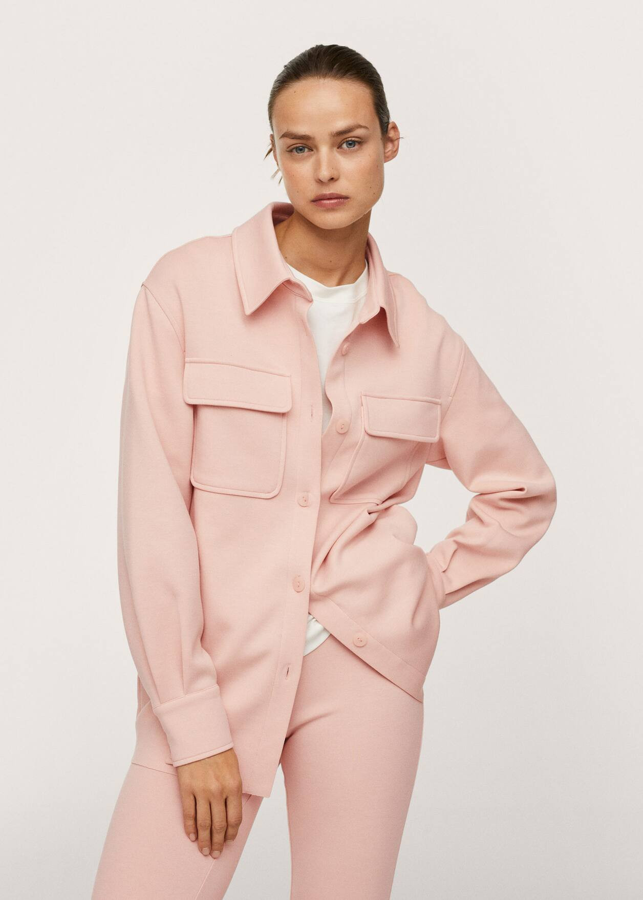 Oversized overshirt with pockets | MANGO (US)