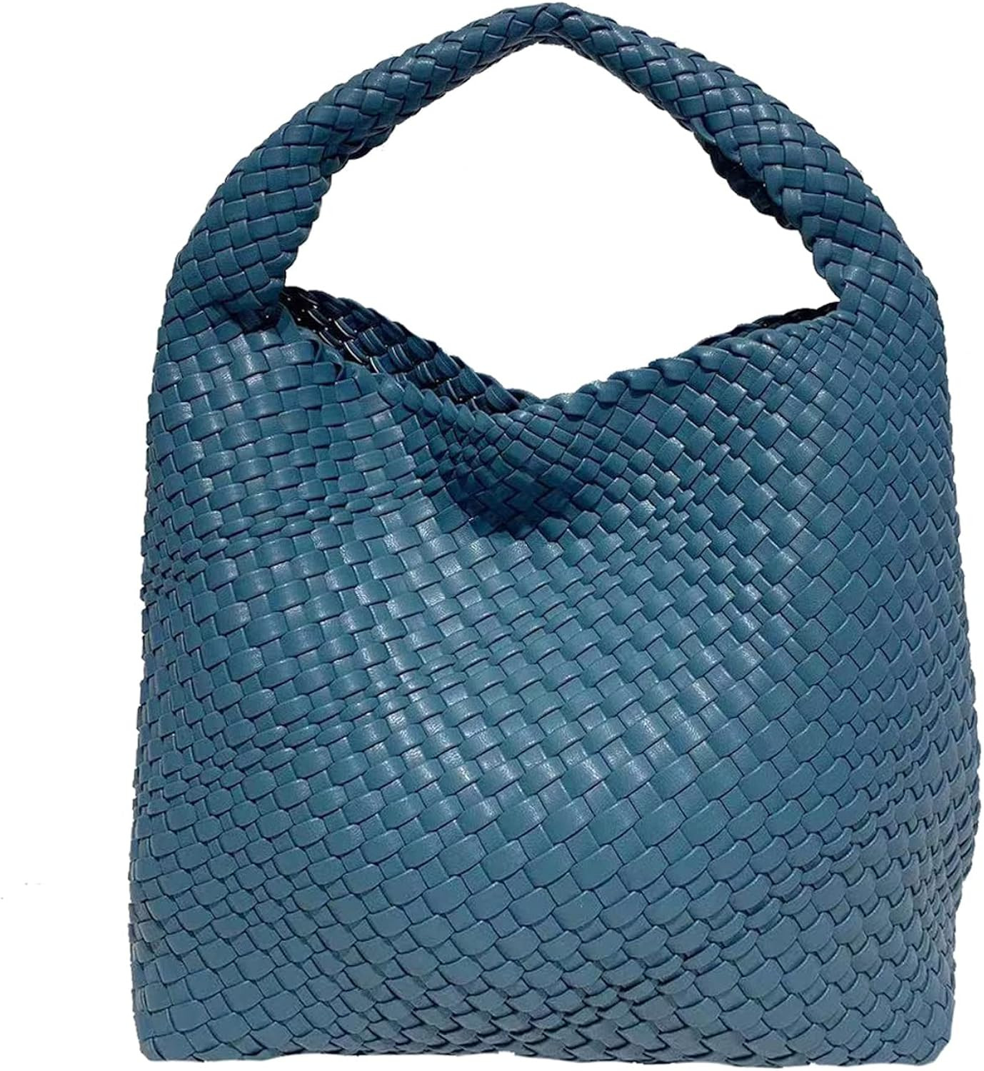 Women Vegan Leather Hand-Woven Tote Handbag Fashion Shoulder Top-handle Bag All-Match Underarm Ba... | Amazon (US)