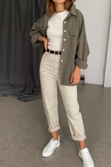 Cute fit that can also be business casual💚🤎 lovely button down top with some straight leg cacky pants :) 

#LTKstyletip #LTKFind #LTKSeasonal