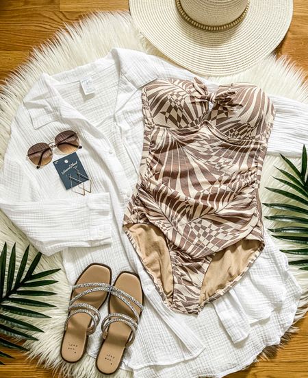 NEW Swimwear is arriving at Target!  Sharing this new swimsuit and EXTREMELY popular gauze coverup!  If you want this coverup- grab it now!  It sells out fast!  And how pretty are these new sandals!? 🤩 Check out my stories for more new swim arrivals! Have a great night! 

#LTKswim #LTKunder50 #LTKstyletip