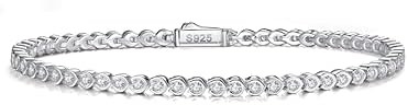 D Color VVS1 Clarity Moissanite Tennis Bracelet for Women, Really Authentic Solid 925 Sterling Si... | Amazon (US)