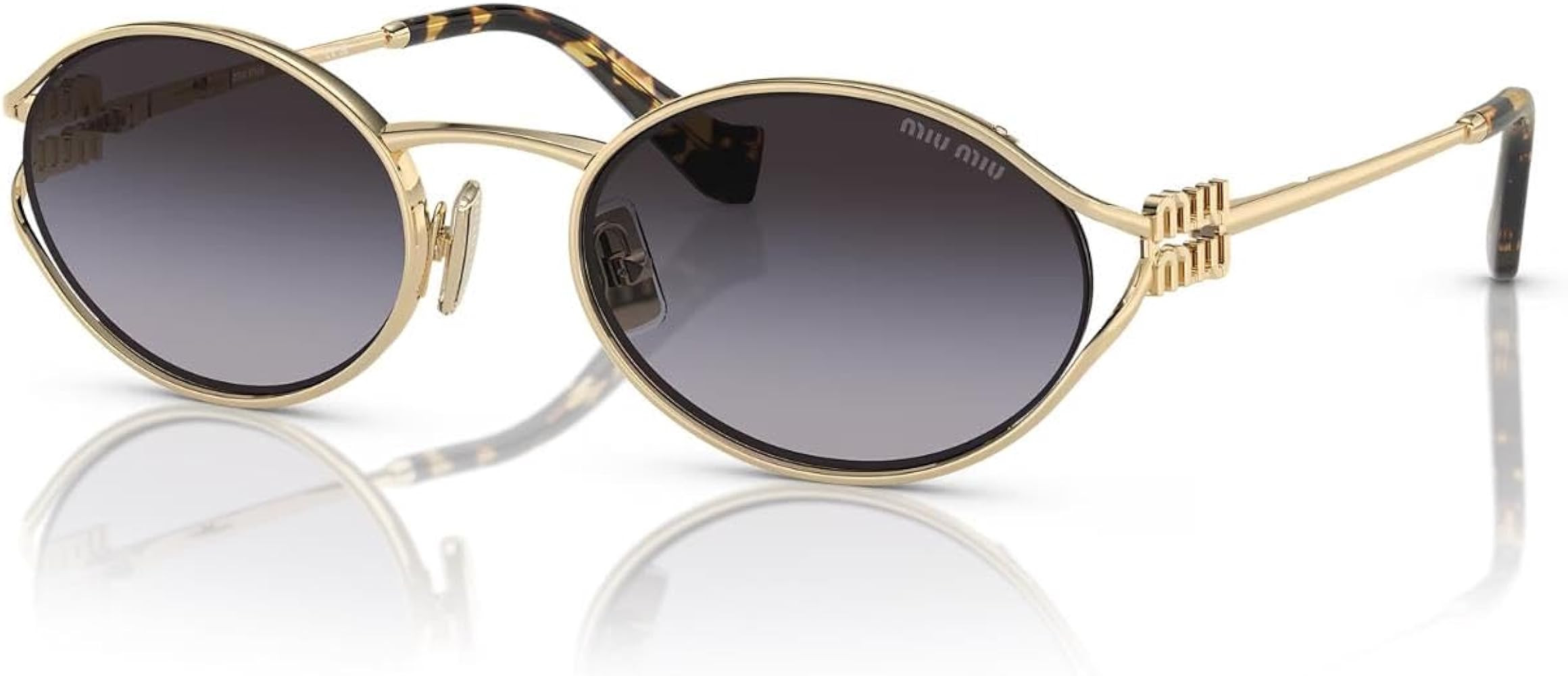 Miu Miu SMU 52YS Light Gold/Grey Shaded 54/21/125 women Sunglasses | Amazon (US)
