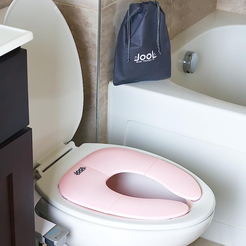 Folding Travel Potty Seat for Girls, Fits Round & Oval Toilets, Non-Slip Suction Cups, Includes Free | Amazon (US)