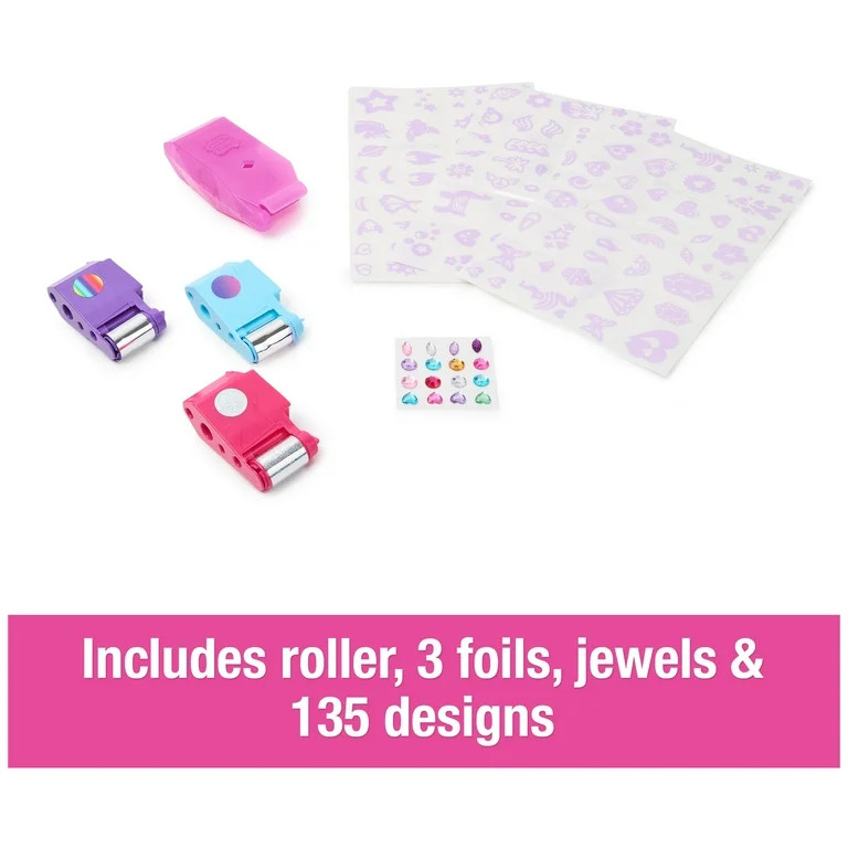 Cool Maker, Shimmer Me Body Art with Roller, Foils, Jewels & 135 Temporary Tattoo Designs | Walmart (US)