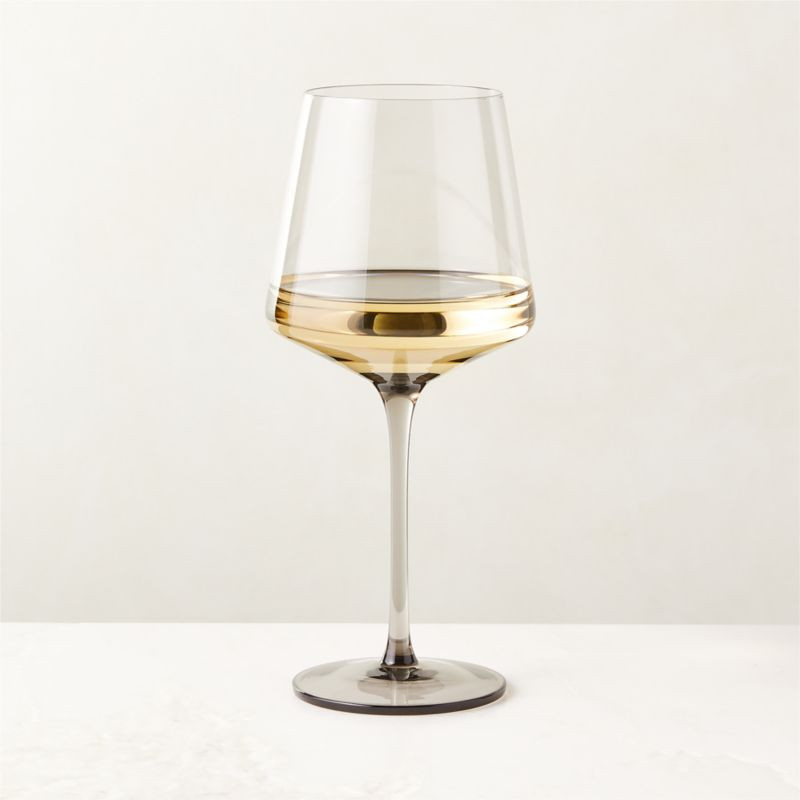 Muse Modern Smoked White Wine Glass + Reviews | CB2 | CB2