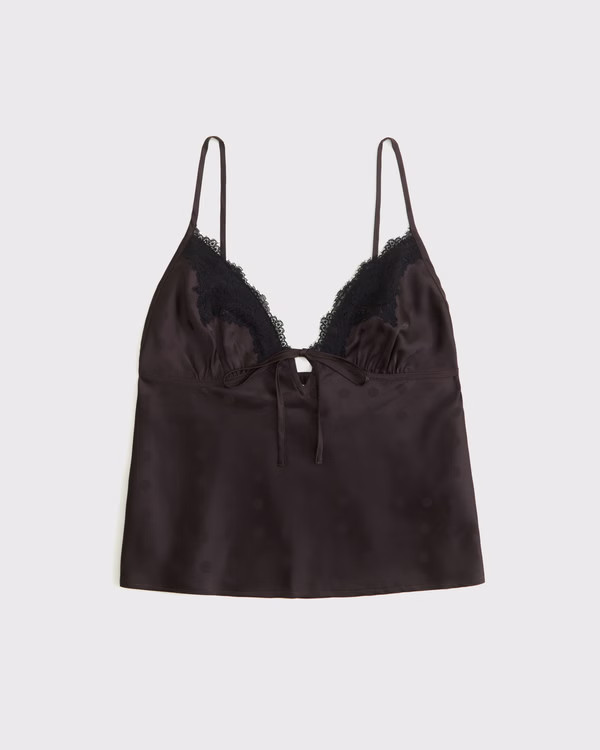 Jacquard Lace and Satin Sleep Cami | Abercrombie & Fitch (US)