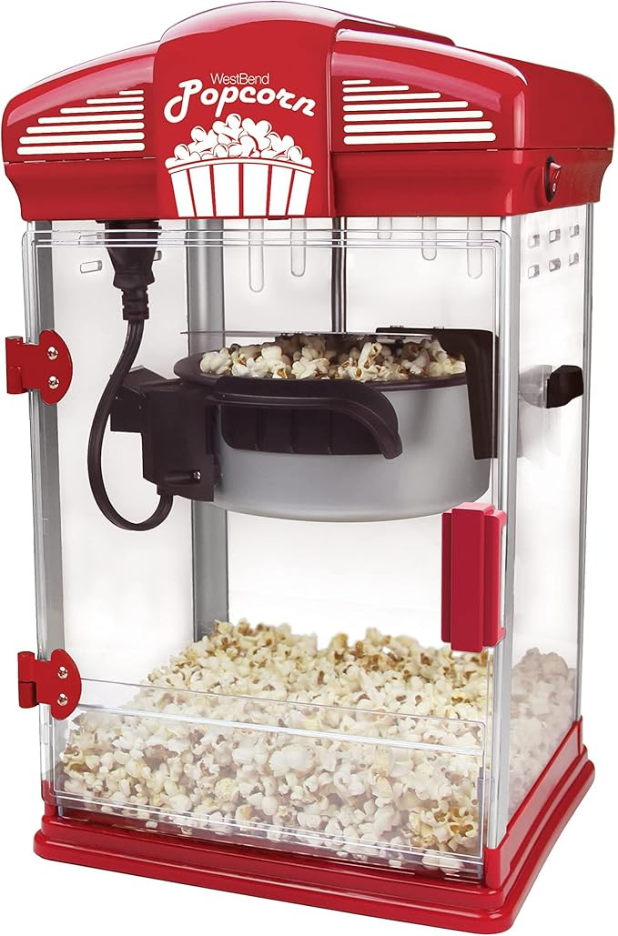 West Bend Hot Oil Theater Style Popcorn Popper Machine with Nonstick Kettle Includes Measuring To... | Amazon (US)