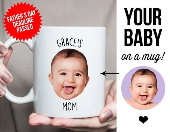 Baby Mug, Personalized with your baby's photo and name, Coffee Mug, Mug for Mom, Mug for Dad, Gra... | Etsy (US)