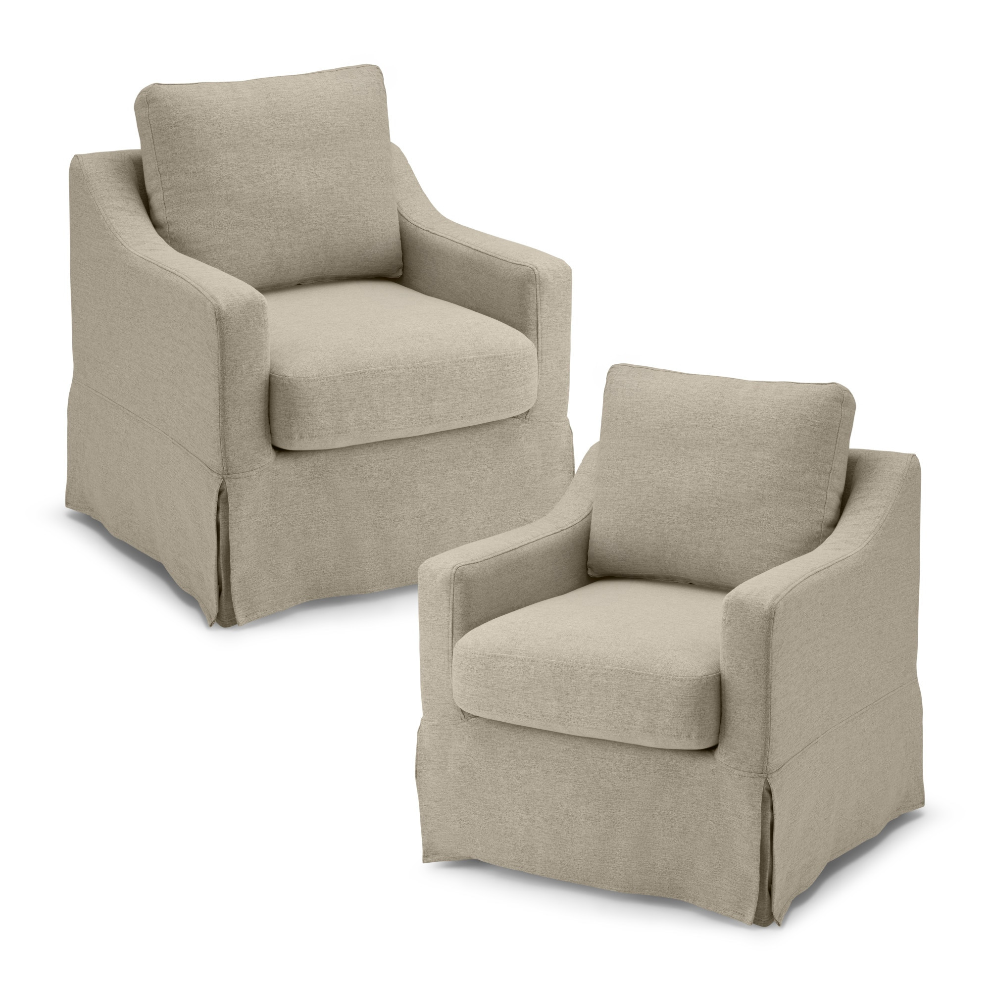 Bush Furniture Harper 29.13-in W Modern Sand Basketweave Fabric Swivel Accent Armchair Polyester one_size in White | HAR001SDB | Lowe's