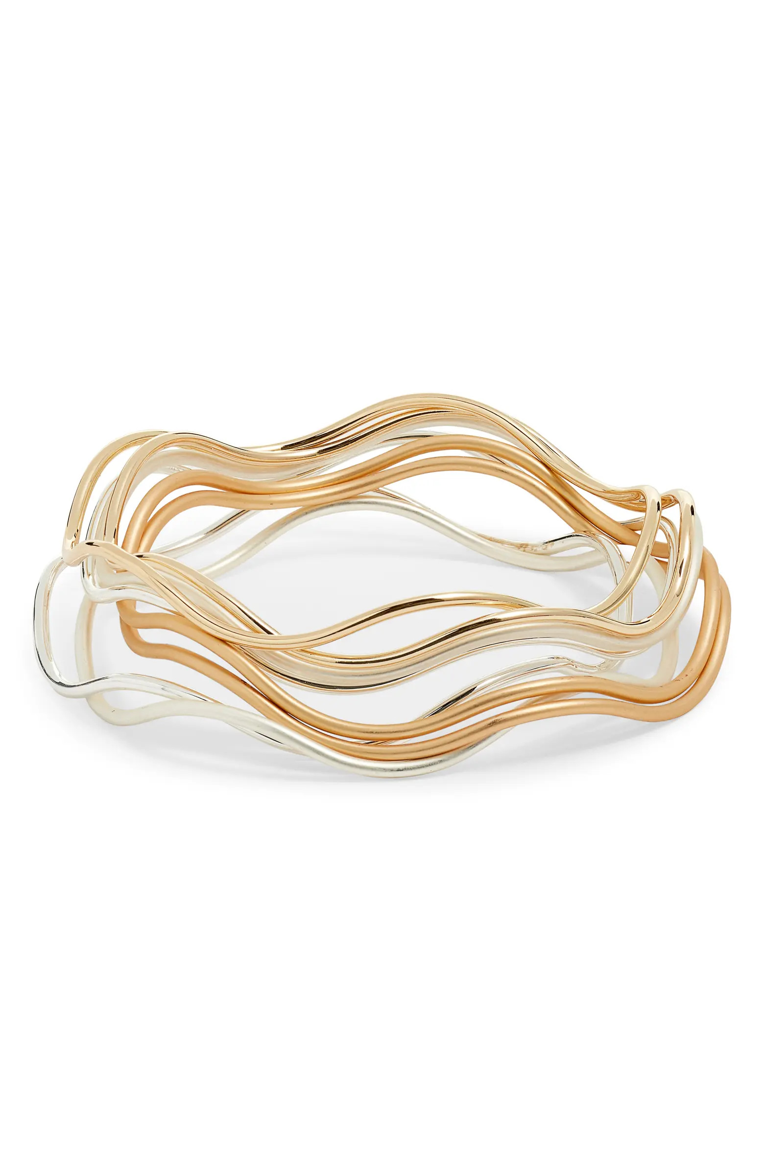 Set of 8 Wavy Bangles | Nordstrom