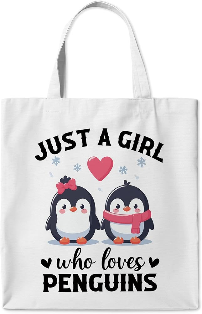 Funny Penguin Canvas Tote Bag for Women Penguin Animal Lovers, Romantic Gifts for Girlfriend Coup... | Amazon (US)