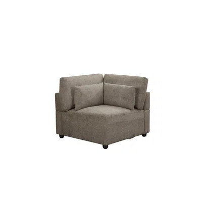 Easher Contemporary Modular - Wedge with 3 Pillows in Brown | Wayfair North America