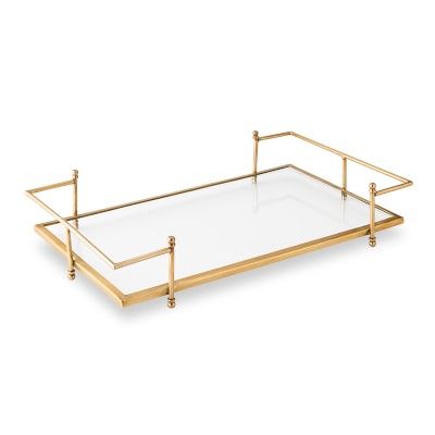 Antique Brass and Glass Tray | Williams-Sonoma