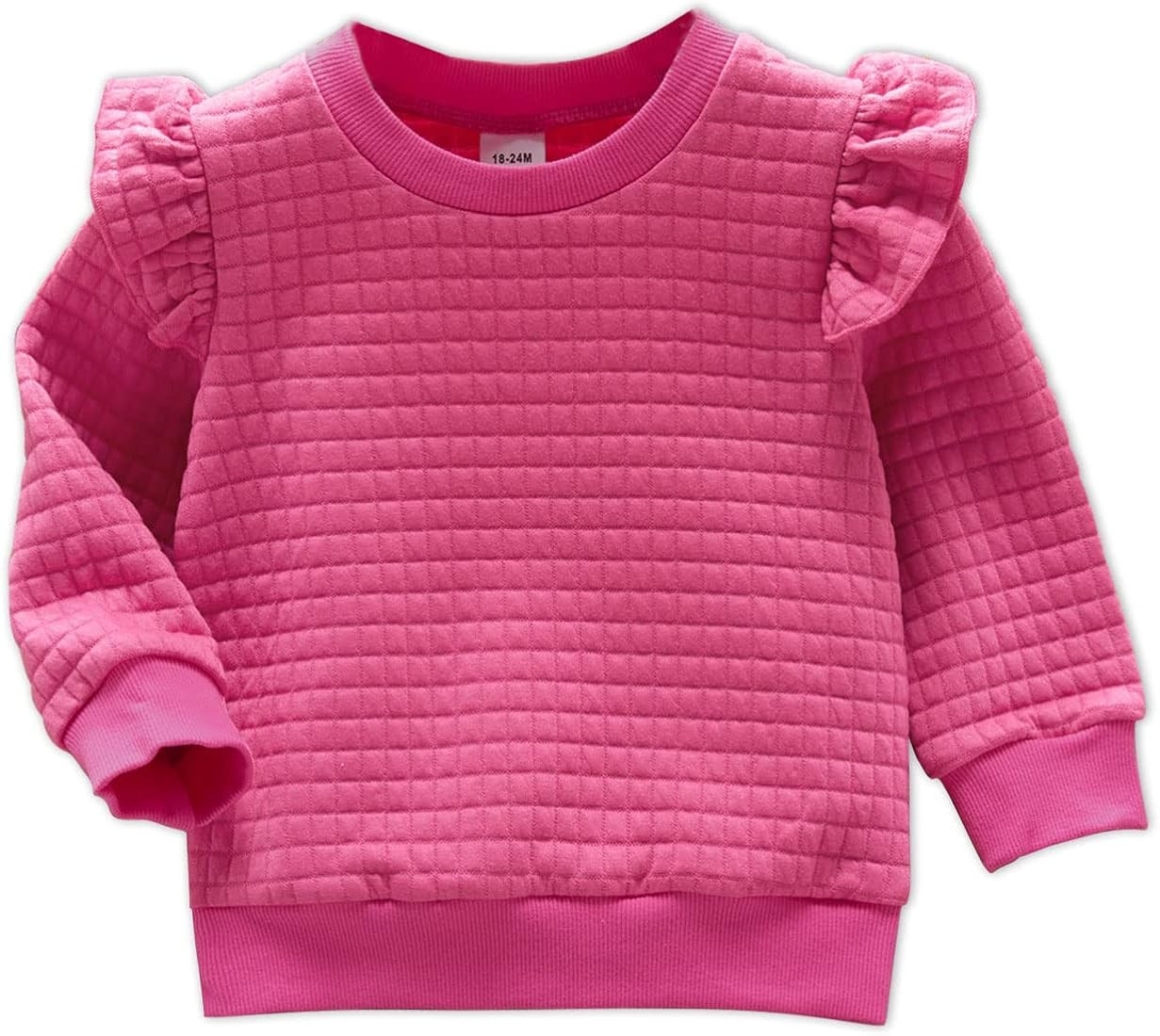 PATPAT Toddler Girl Sweatshirts Pullover Crewneck Shirts Fall Winter Long Sleeve Ruffle Tops 18M-... | Amazon (US)