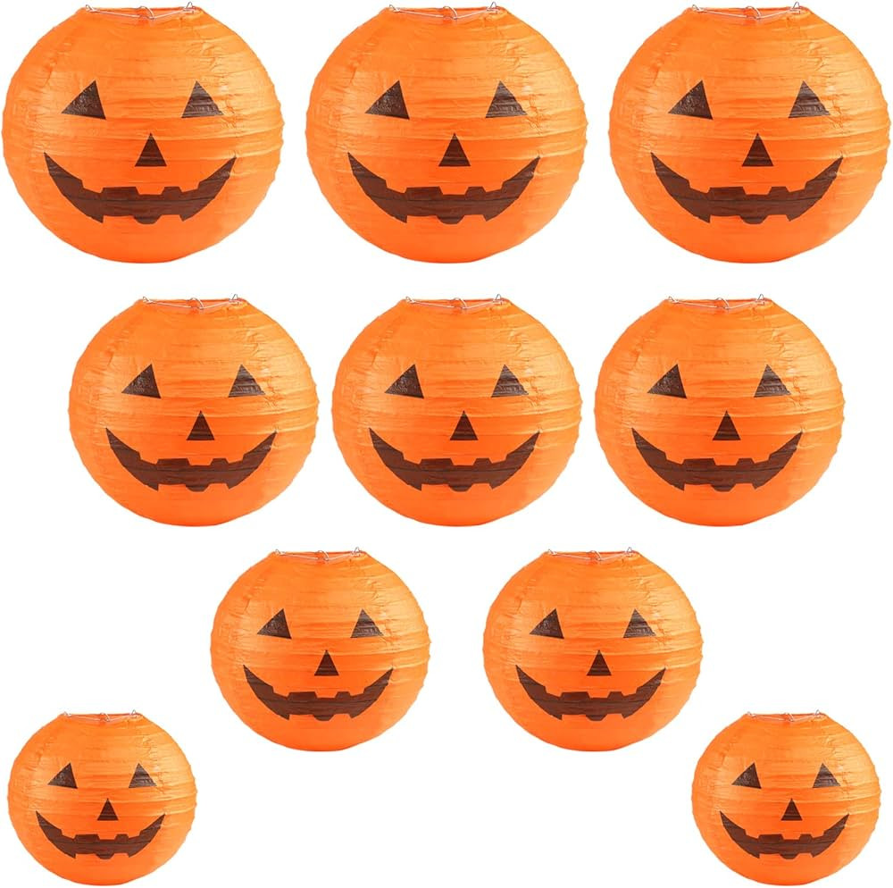 Kesoto Halloween Jack-O-Lantern Paper Lanterns Halloween Pumpkin Hanging Paper Lantern for Home O... | Amazon (US)