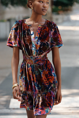 Somerset Velvet Mini Dress | Anthropologie (US)