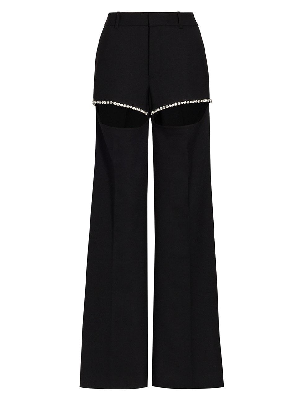 Wide-Leg Crystal Cut-Out Trousers | Saks Fifth Avenue