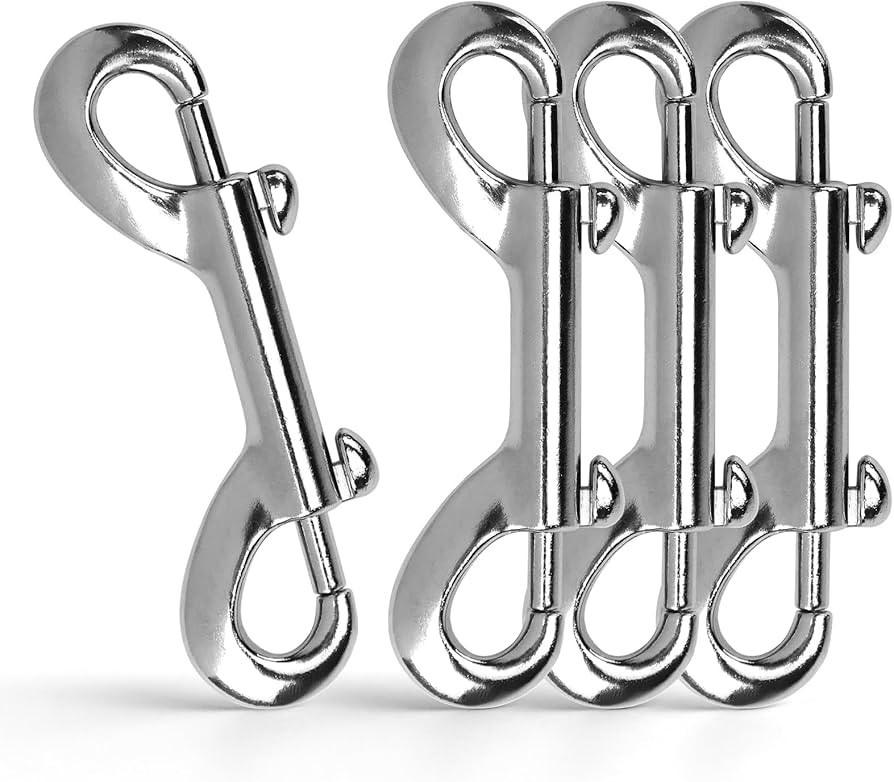4 PCS Double Ended Snaps, 3.5 Inch Zinc Alloy Trigger Metal Clip, Silver Double Ended Snap Hooks ... | Amazon (US)