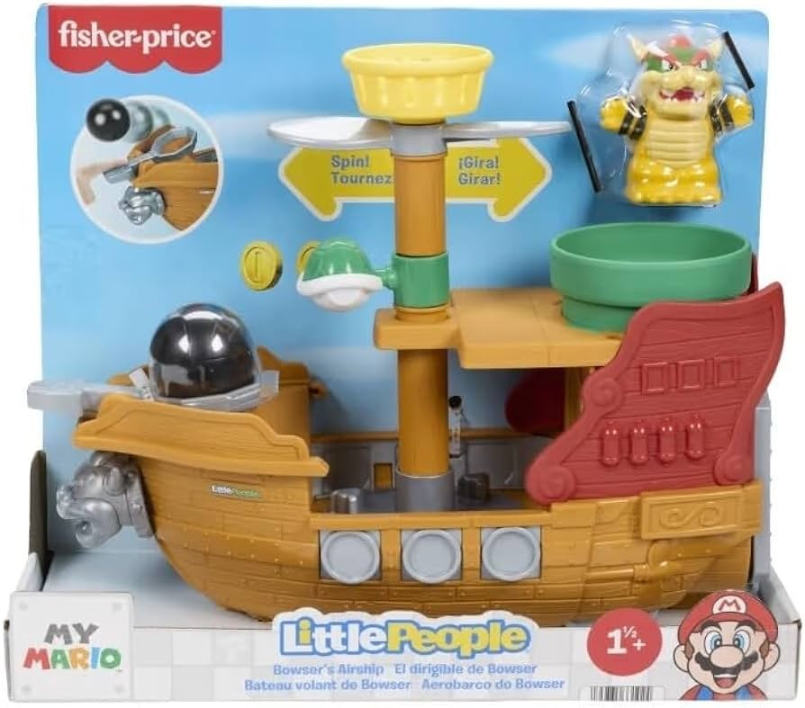 Fisher-Price Little People Toddler Toy My Mario Bowser’s Airship Playset with Figure for Presch... | Amazon (US)