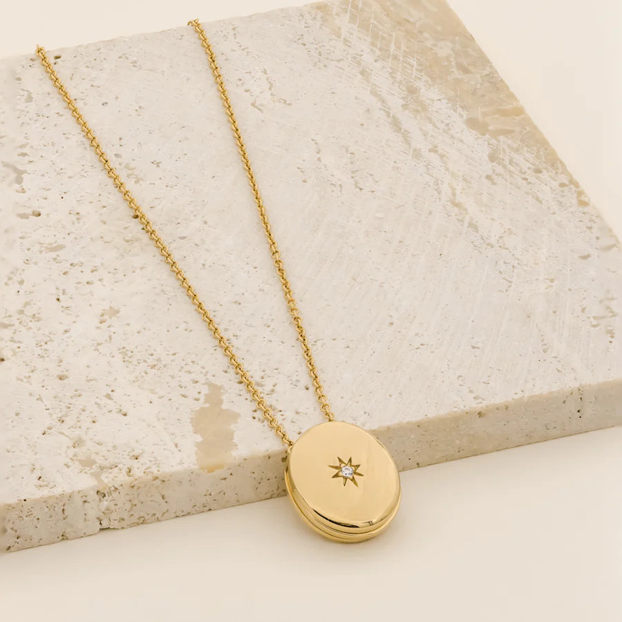 Falling Star Heirloom Gold Locket Necklace | Wanderlust + Co
