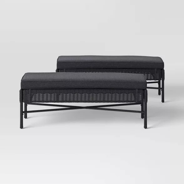 Eliot 2pk Patio Dining Bench – Threshold™ | Target