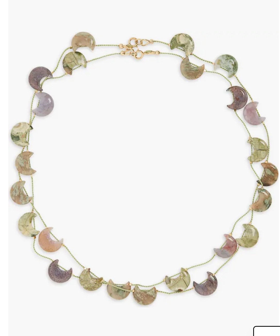 Desnuda Necklace
Isshi

Crescent-shaped stones glow like memories as they orbit this silk cord necklace designed to radiate energy and resilience.

#LTKWorkwear #LTKTravel #LTKootd