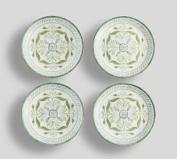 Chambray Tile Stoneware Appetizer Plates - Set of 4 | Pottery Barn (US)