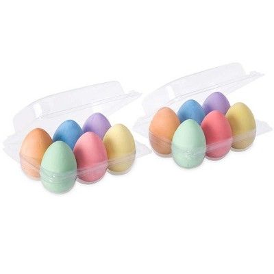Egg-Shaped Chalks With Crates For Kids Creative Play, Set Of 12 - Hearthsong | Target