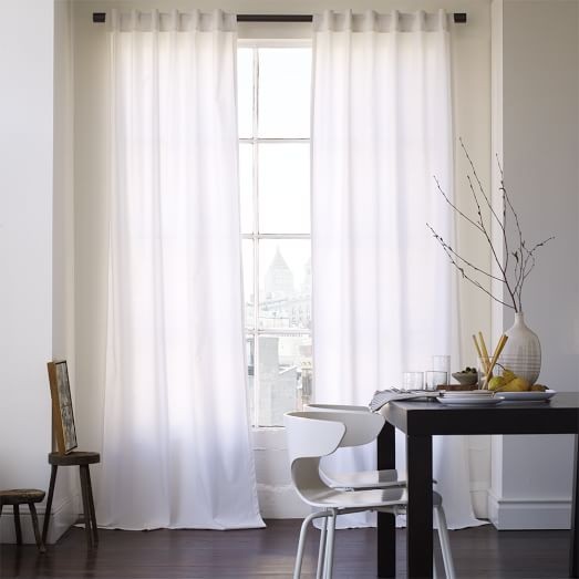 Cotton Canvas Curtain - White | West Elm (US)