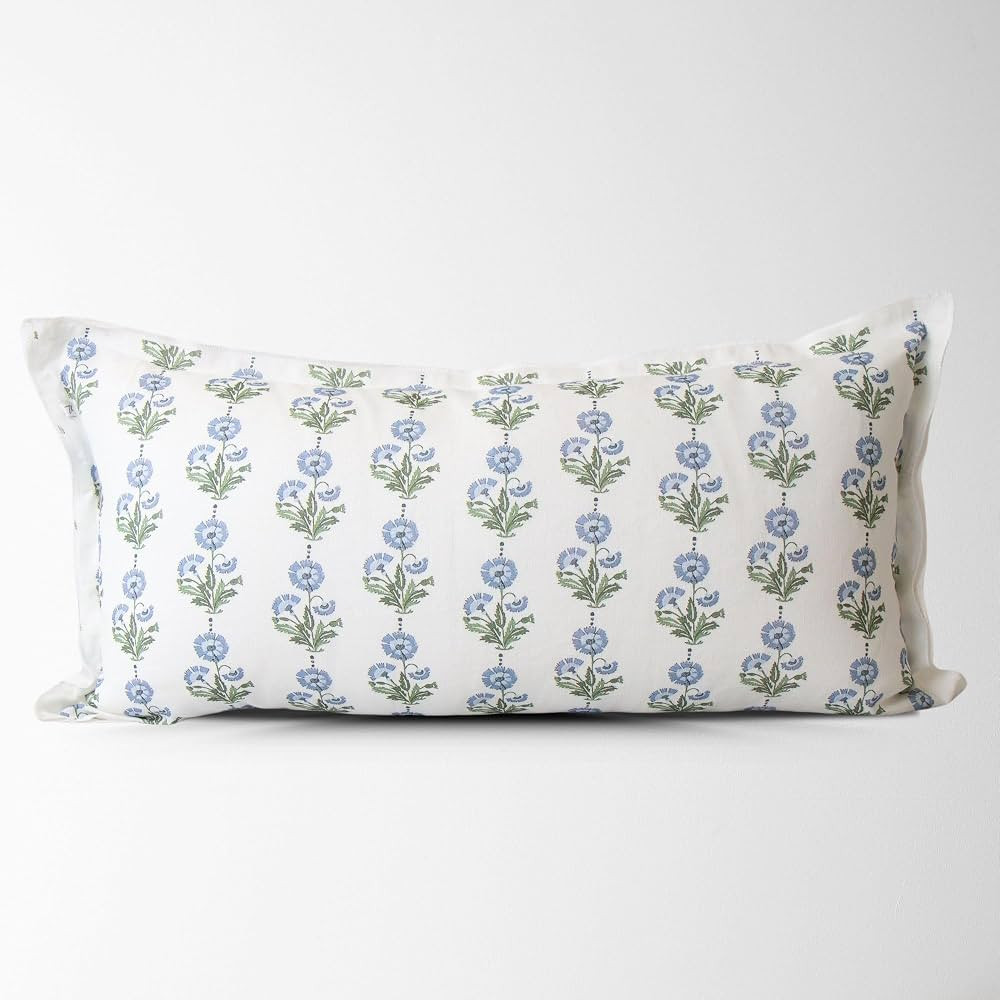 Amalthea Mughal Flower Pillow Cover – 100% Cotton Designer Throw Pillow Cover – Luxury Decora... | Amazon (US)