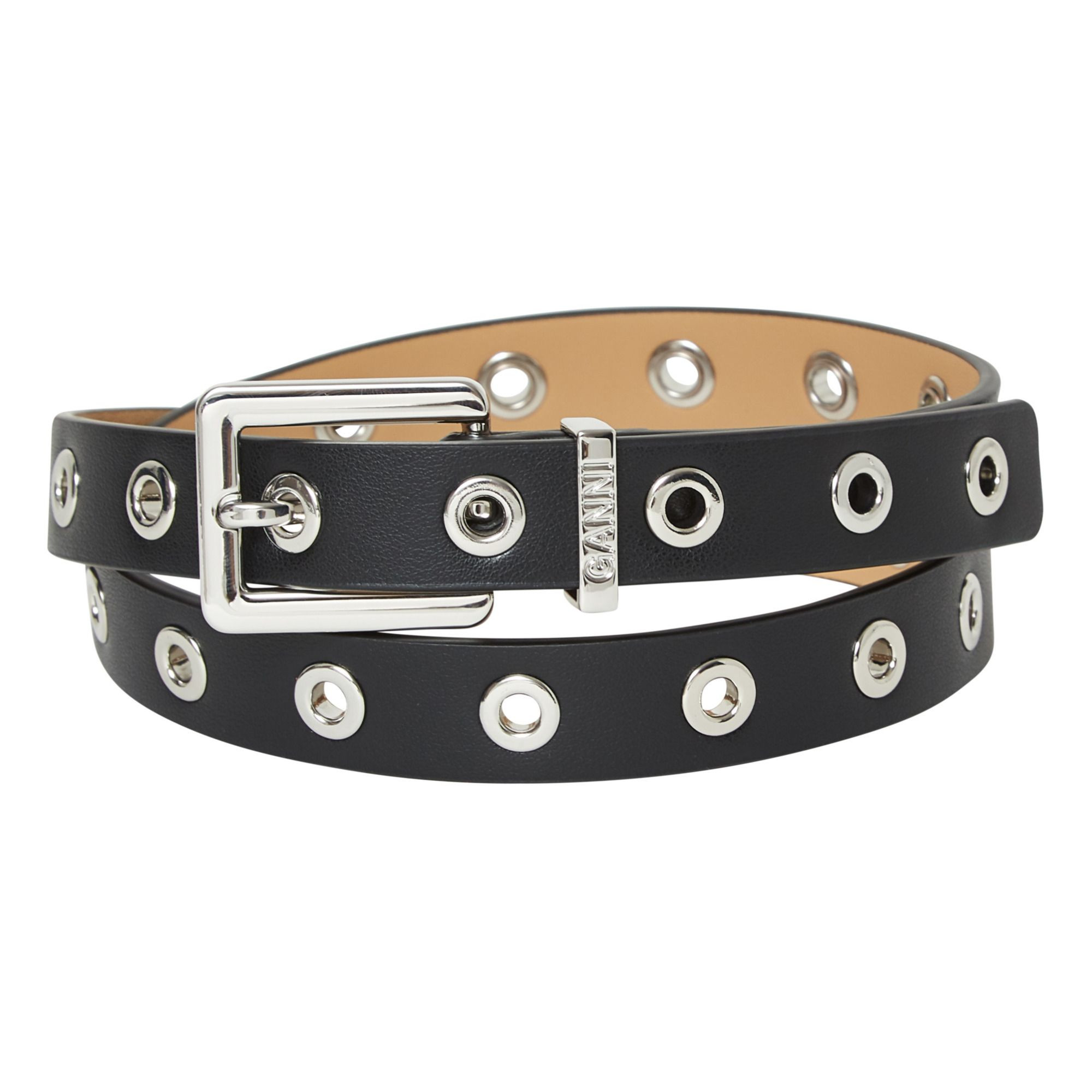 Recycled Leather Eyelet Belt | Black | Smallable