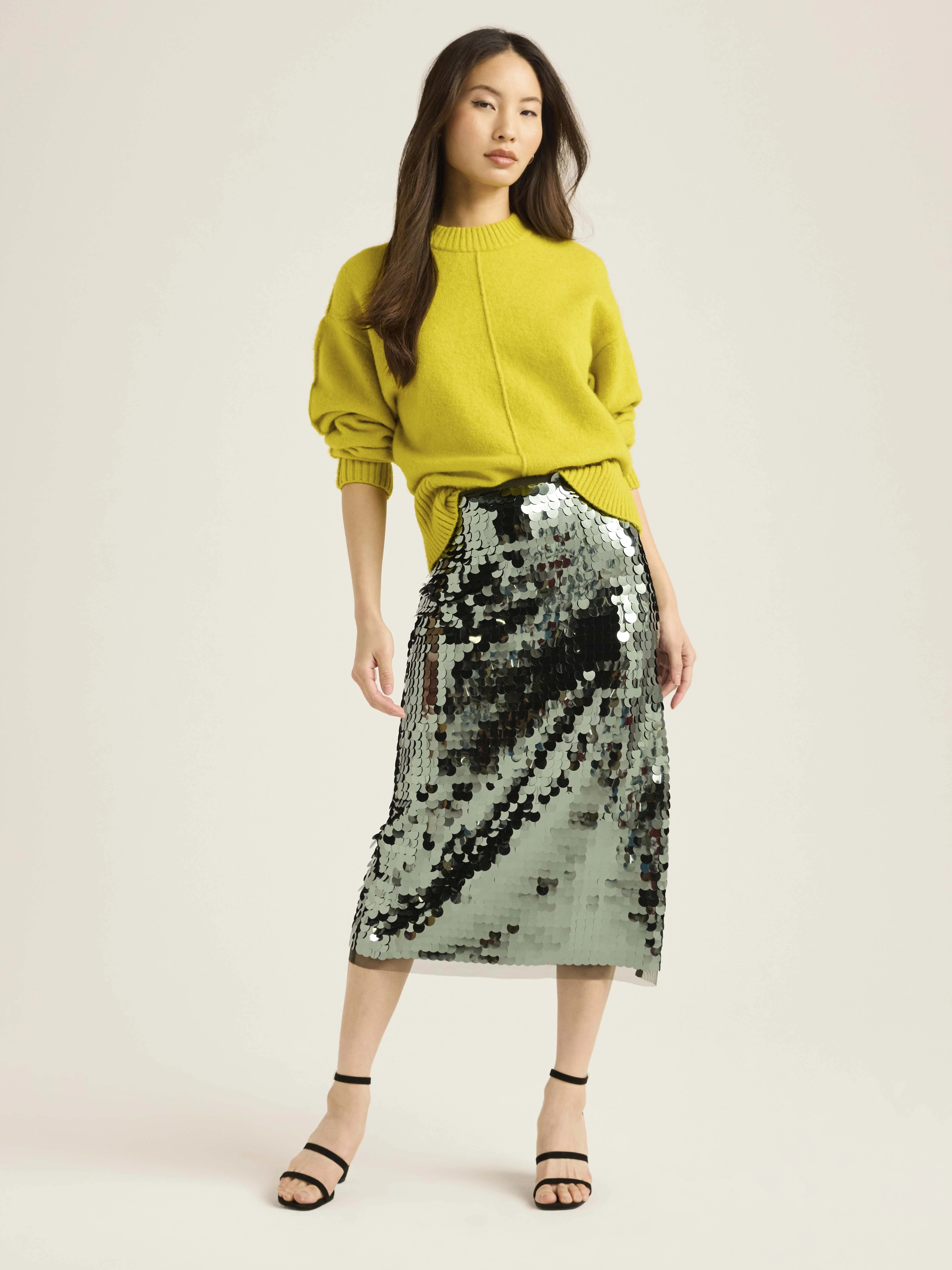 Scoop Women's & Women's Plus Paillette Sequin Midi Skirt, Sizes XS-4X | Walmart (US)