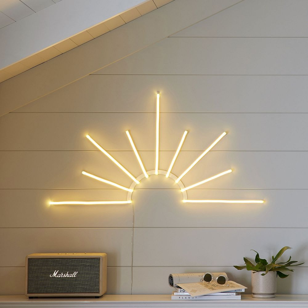 Sun Burst Neon LED Wall Light | Pottery Barn Teen